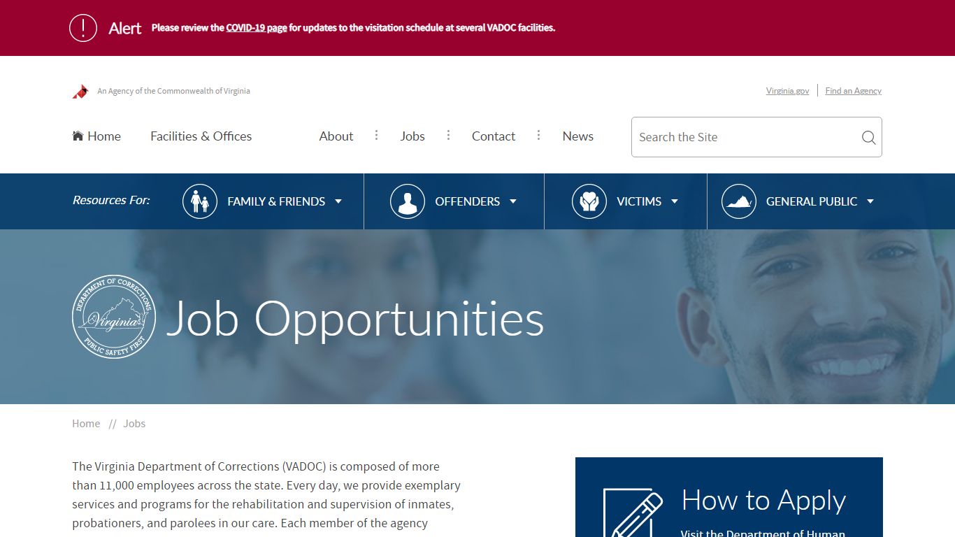 Job Opportunities — Virginia Department of Corrections